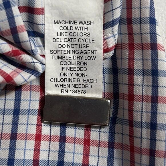 Vineyard Vines Mens Long Sleeve Button Down Red White Blue Whale Shirt XL - Picture 10 of 12